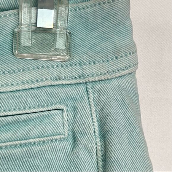 PAIGE Colette Crop Flare High Rise Slim Jeans in seafoam green Brand New size 24 - Picture 3 of 16